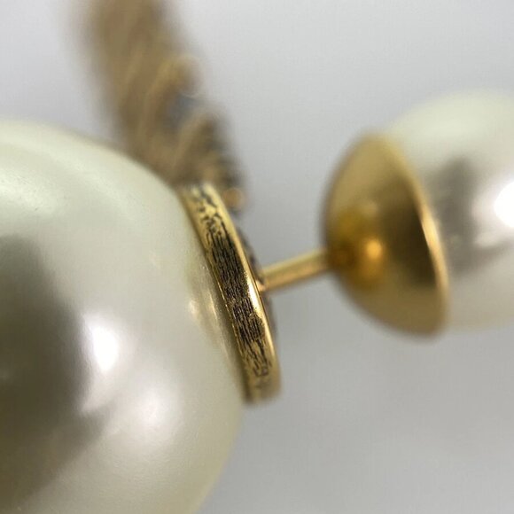 Dior TRIBALES J'ADIOR Gold plated Faux Pearl Rhinestone Earring - Picture 8 of 12